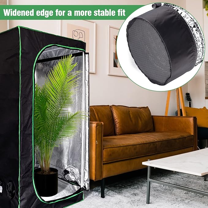 2 Pcs Grow Tents Vent Cover - 8" Dustproof Duct Filter Vent Covers with Elastic Band and Fixed Buckle for Plant Grow Tent Accessories