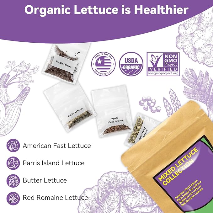 inbloom Salad Seed Pod Kit Compatible with AeroGarden, Ahopegarden, iDoo, MUFGA Hydroponics Growing System, 400+ Mixed Seeds with American Fast/Paris Island/Buttercrunch/Romaine Lettuce (7-Pod)