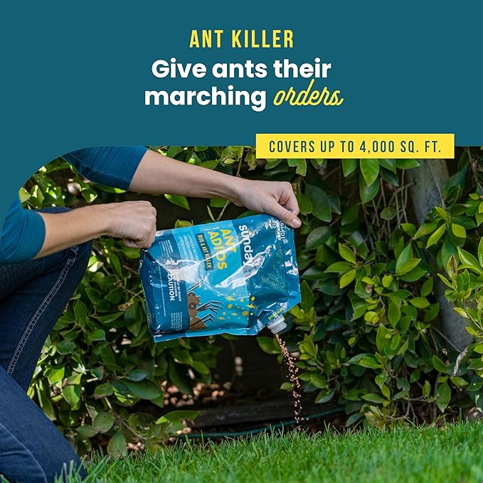 Sunday Ant Adios - Bug & Ant Killer - Outdoor Insect Control Uses Spinosad to Eliminate Ants, Earwigs, Cutworms, & More - Treats 4,000 sq ft - Results in 3-14 Days - 2 Pack, 2lbs