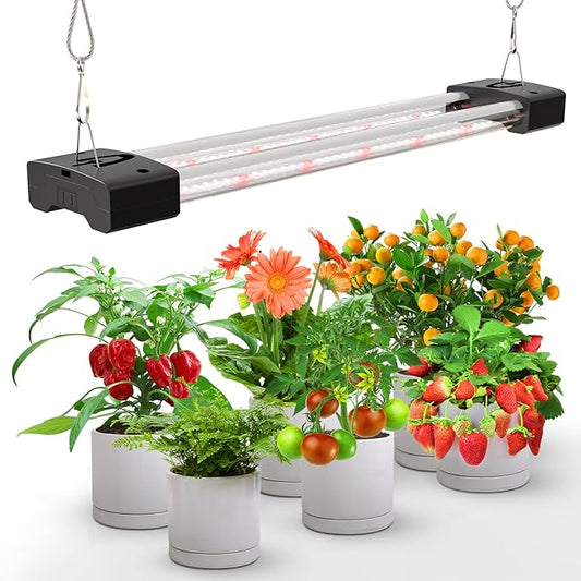 LED Grow Lights 16W Full Spectrum Integrated Growing Lamp Lighting Fixtures with High PPFD for Greenhouse Hydroponic Indoor Plant Seedling Veg and Flower
