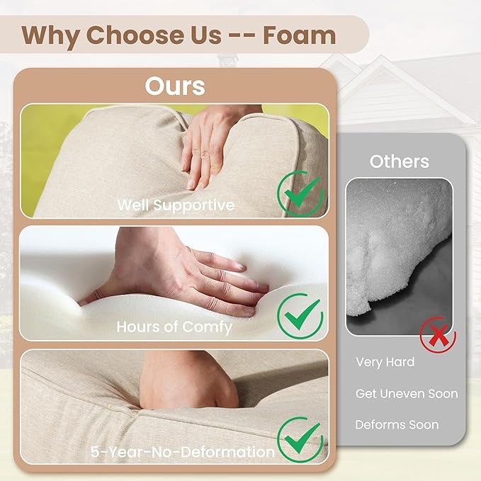 HOOOWOOO Outdoor Patio Furniture Set,6 Pieces Wicker Conversation Set,All Weather Couch Set with Swivel Chairs Ottoman Side Table 7 Seaters for Out Door Yard(Beige)