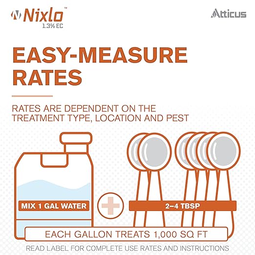 Atticus Nixlo 1.3 EC (16 oz) – (Compare to Archer IGR) – Indoor and Outdoor Insect Control - Fleas, Ticks, Mosquitoes, Ants, Cockroaches – 1.3% Pyriproxyfen