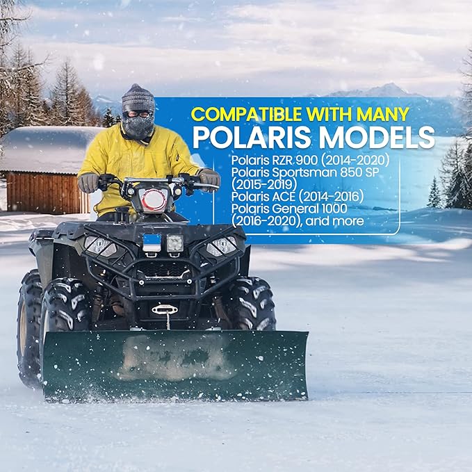 AR-PRO (2-Pack) Replacement Snow Plow Skid Shoes - Replaces Part ATV UTV Polaris K-Plow Nos 2205071 and 2208864 - Hardened Steel Snow Plow Non-Slip Base - with Quick-Release Cotter Pins