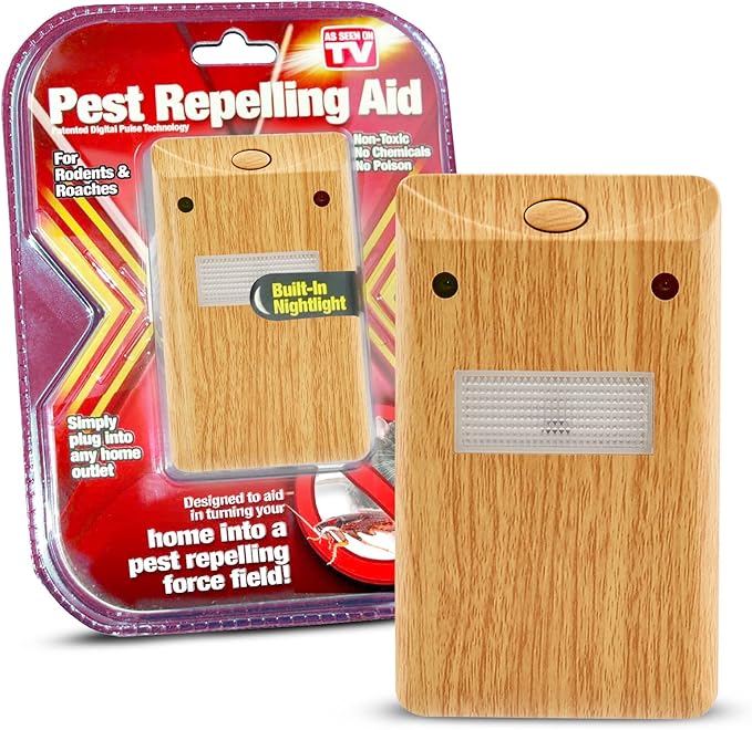 RIDDEX Plus Insect Control- Plug in, Mouse Deterrent - Pest Control for Defense Against Rats, Mice, Roaches, Bugs and Insects (Wood)