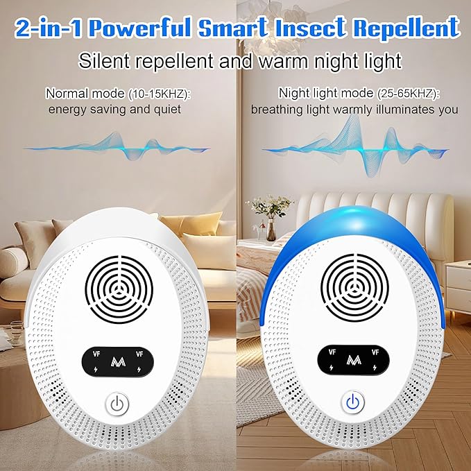 Ultrasonic Pest Repeller Indoor, Mouse Repellent, Pest Control, Pest Repellent for Home,Kitchen, Office, Warehouse, Hotel 6 Packs