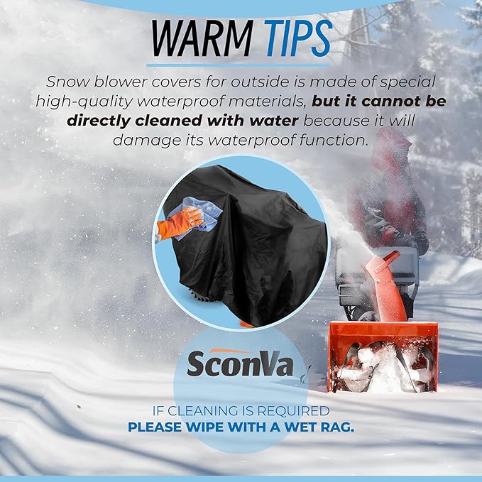 726015 Deluxe/Professional Snow Blower Cover (Waterproof) for Ariens 2-Stage 26-in Housing or Larger Snow Blower, Universal Compatible With EGO, Honda, Ryobi, Cub Cadet, Troy Bilt, Toro & PowerSmart