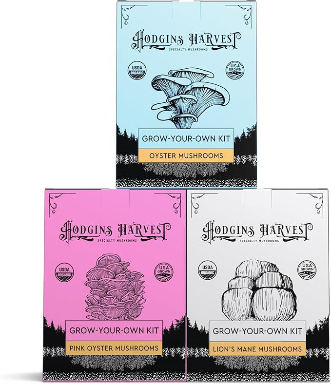 3 Pack Mushroom Grow Kit | USDA Certified Organic | Grow Your Own Delicious Gourmet Mushrooms at Home