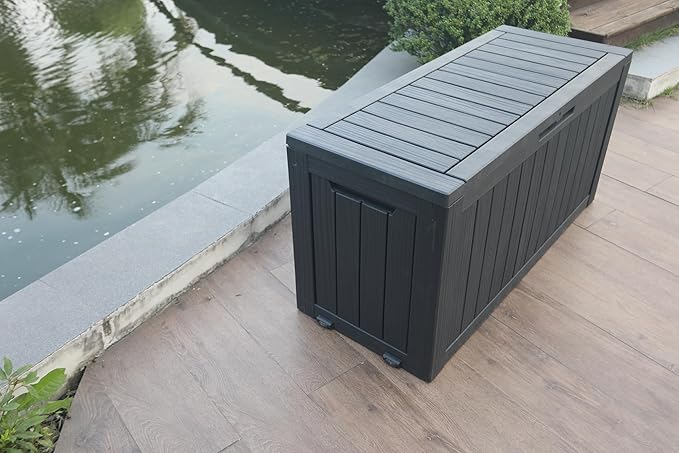 BTEXPERT 75 Gallon Outdoor Storage Container Deck Box for Patio Furniture Garden Tools Cushions Sports Equipment Waterproof Lockable Stainless Steel insert UV Resistant