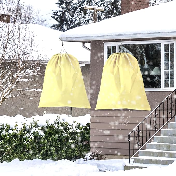 3 Pack Winter Plant Covers Freeze Protection, 23.6" x 31.4" Frost Covers for Outdoor Plants with Drawstring, Tree Covers for Winter Plant Frost Protection Covers, Shrubs Trees Jacket Covers