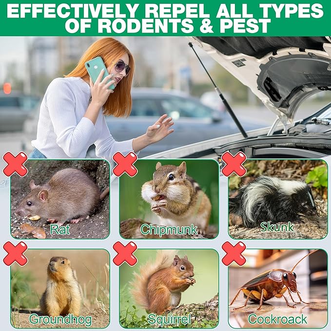 24 Pack Skunk & Raccoon Repellent Ball, Natural Rodent Repellent Balls for House, Squirrel Mice Repellents for Cars, Keeping Skunk Out of Car, Garage, Attic, RV Mouse Deterrents Pet Safe