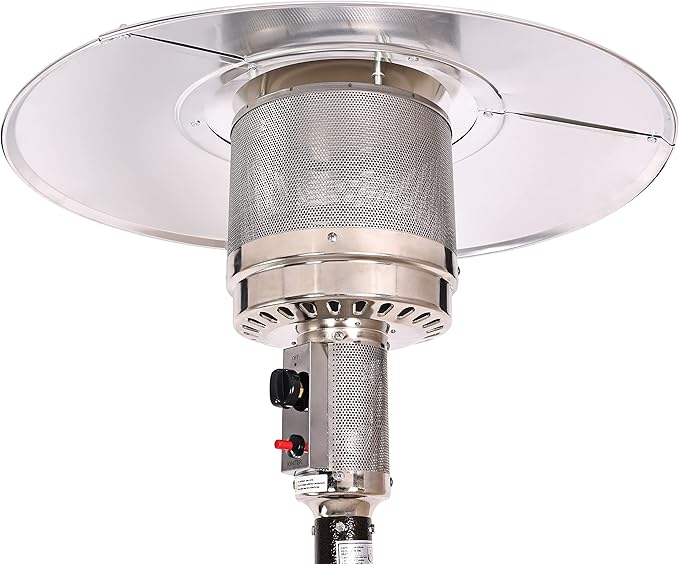 48,000 BTU Outdoor Propane Patio Heater with Wheels, Commercial & Residential, Bronze