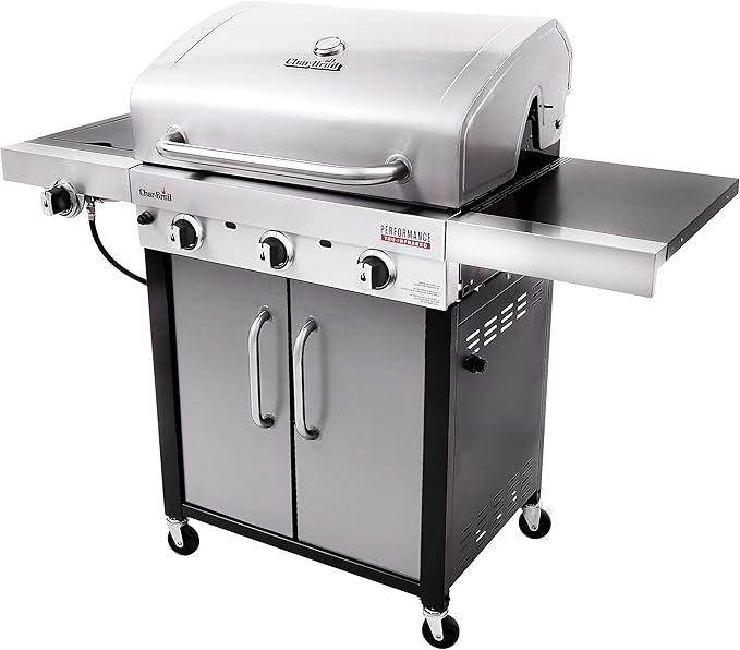 Char-Broil® Performance Series™ TRU-Infrared Cooking Technology 3-Burner with Side Burner Cabinet Style Propane Gas Stainless Steel Grill - 463371719