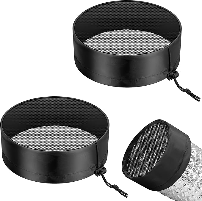 VIVOSUN 2-Pcs. Grow Tent Vent Cover, 4"/6"/8" Duct Filter Vent Cover with Elastic Band and Fixed Buckle for Plant Grow Tent Vent