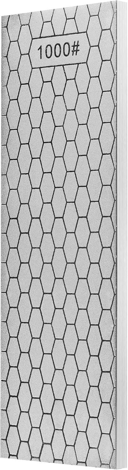 S SATC Diamond Sharpening Stone 2 Side Grit 600/1000 Diamond Plate Honing Stone 8-inch Hone Sharpener White