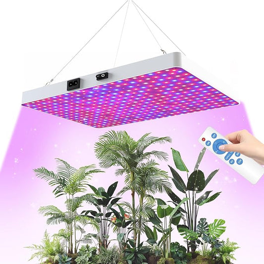 LED Grow Light for Indoor Plants with Remote Control, Full Spectrum Plant Light with 3 Lighting Modes, Stepless Dimmable Growing Lamps with High Yield Diodes for Seedlings Veg Bloom