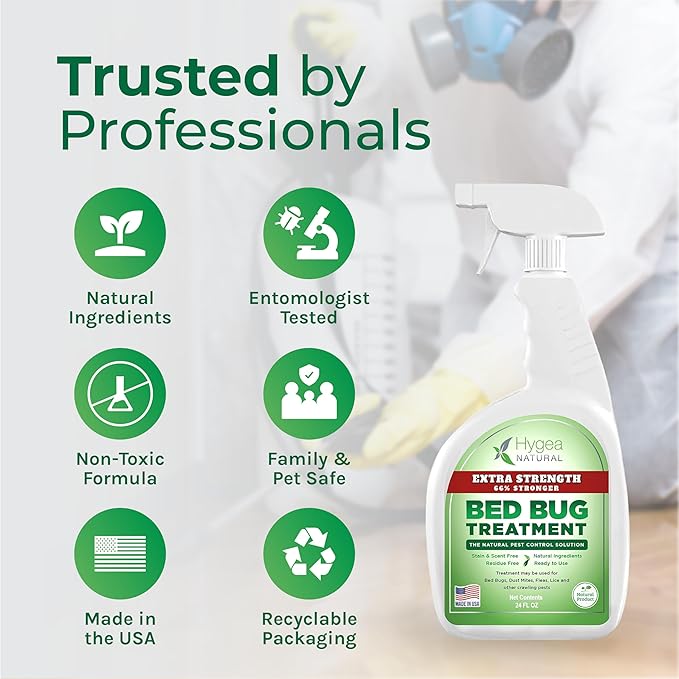 Extra Strength 24 oz Bed Bug & Mite Spray Bundle - Child & Pet friendly - Stain & Odor Free - 66% Stronger Natural Formula (6 Pack)