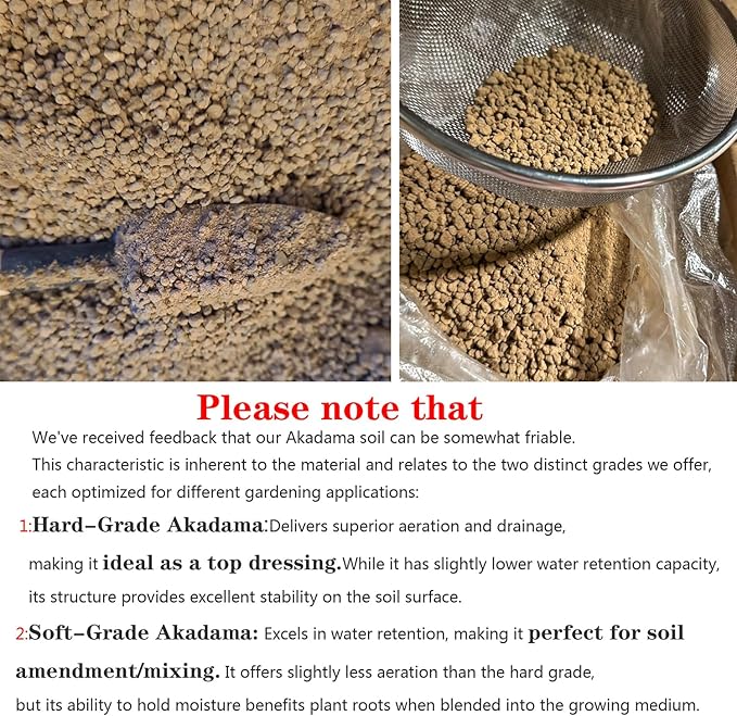 Gardening Akadama Soil - Cactus, Bonsai, Succulent Soil Additives Landscaping Vase Fillings (1/8 inch, 2 QT)