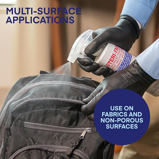 Steri-fab All-in-One Disinfectant Spray – Attracts Bed Bugs, Fleas, Mites, Roaches, Viruses, Fungi, & Odors – Quick-Drying, Non-Residual, 16 Ounce Sprayer Bottle