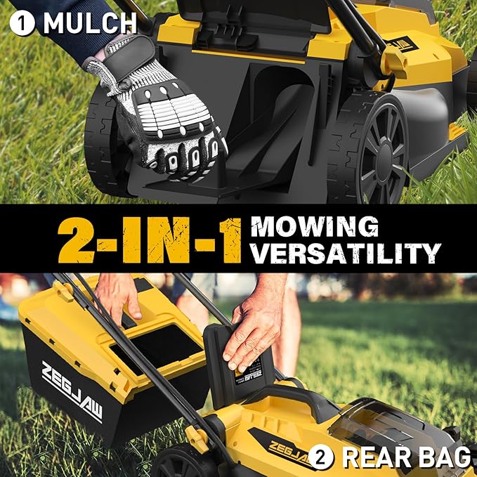 13-Inch 20V Cordless Lawn Mower & 10 Inch 20V Weed Wacker Cordless