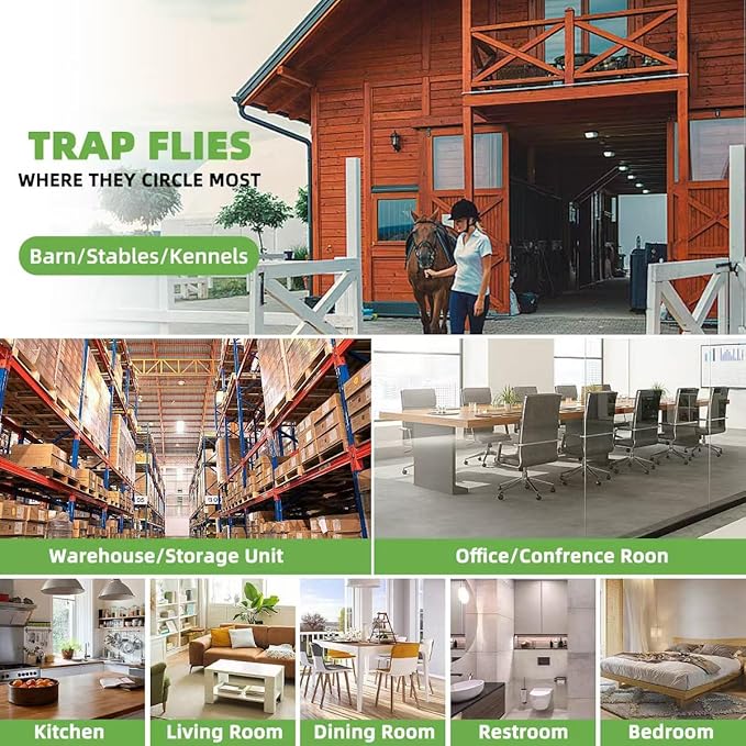 60 Pack Window Fly Traps, Clear Sticky Insect Catchers for Windows, Non-Toxic, Odorless, Waterproof Bug Trap for Fruit Flies, Gnats, House Flies & More – Indoor/Outdoor Insect Control Solution