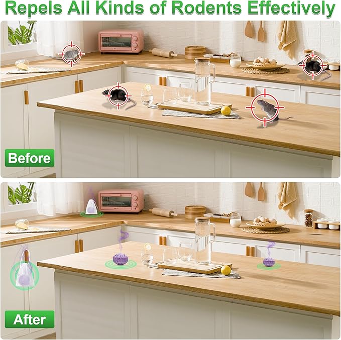 36Pcs Rodent Mice Repellent, Peppermint Oil Mouse Repellent Balls for Rats Mice Deterrent, Keep Rodents Out of Car House Indoor Outdoor, Mice Rat Repellent Humans & Pets Safe, Rat Spider Control