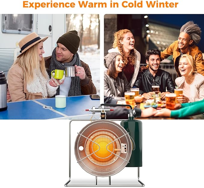 CAMPLUX Portable Propane Heater, 15,000 BTU Outdoor Gas Heater with Framed Handle for Patio, Camping, Hunting, Garage, Outdoor Use