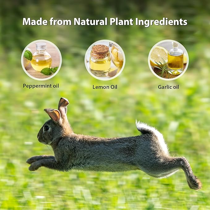 Rabbit Repellent Outdoor 10 Pack Peppermint Oil Deer Rabbit Away Repellent Balls Pet Safe Bunny Rabbit Deterrent for Garden Yard Lawn to Keep Rabbits Deers from Eating Plants
