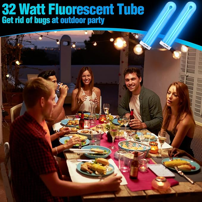 BF190 Replacement Bulb Compatible with Flowtron BK-40D Bug Zapper, 10 Inch FUL32T8/BL U Type Replacement Light Bulb for 32W Outdoor Electronic Insect Mosquito Killer(2 Pack)