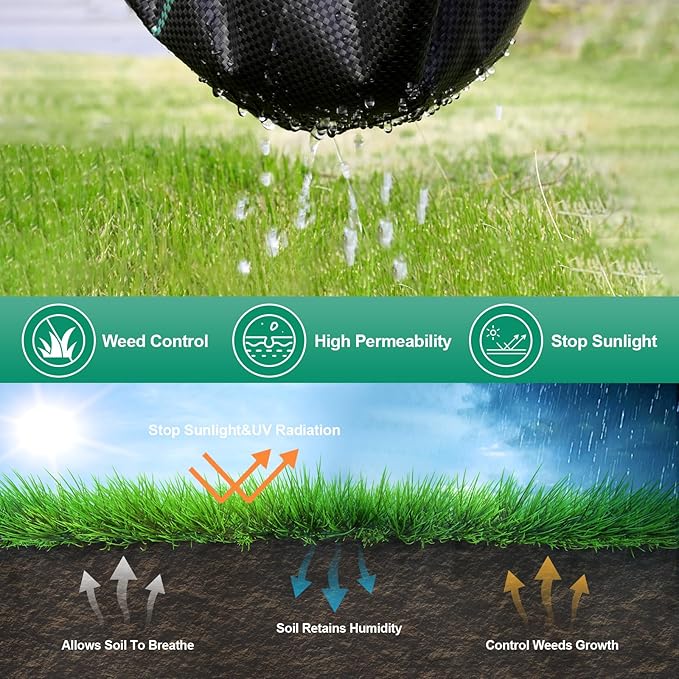 6ft*300ft Landscape Fabric,Weed Barrier Fabric,3.2oz Heavy Duty Weed Blocker Fabric,Weed Contorl for Underlayment,Gardening Weed Mat-Durable,Easy Installation