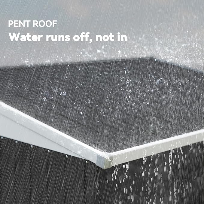 Outsunny 4' x 6' Metal Outdoor Storage Shed, Lean to Storage Shed, Garden Tool Storage House with Lockable Door and 2 Air Vents for Backyard, Patio, Lawn, Dark Gray