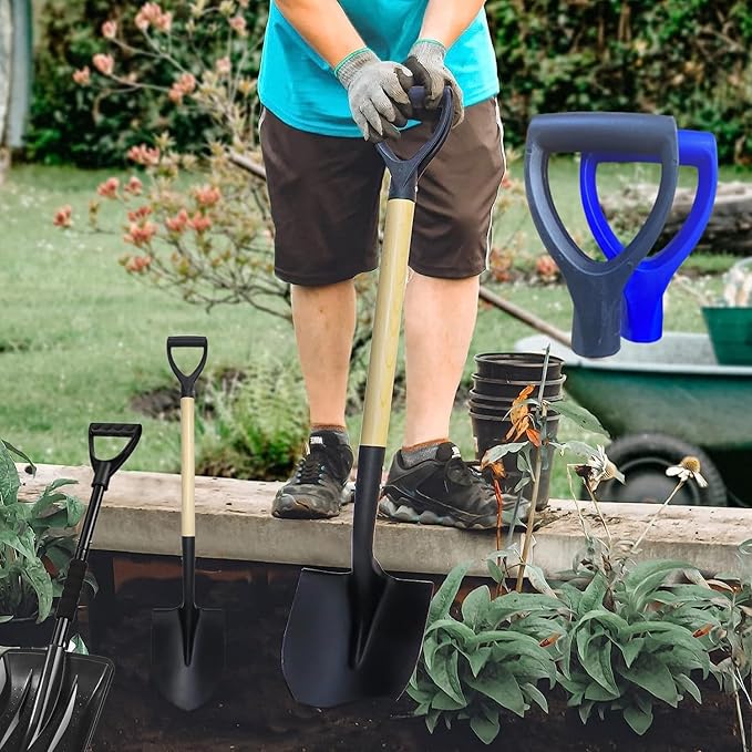 D-Type Plastic Shovel Handle 1-1/4 "Inner Diameter 32mm Snow Shovel Replacement Handle Garden Digging rake Accessories Ground Shovel Garden Shovel Handle Replacement (2PCS)