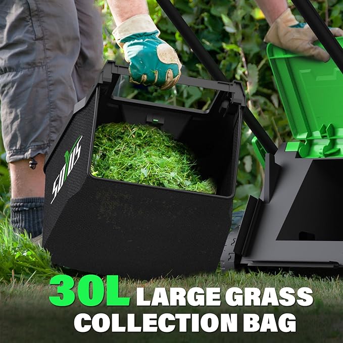 SOYUS Electric Lawn Mower Corded, 13 Inch 10-Amp Lawn Mowers with 8 Gallon Collection Bag, 3-Position Cutting Height Adjustment for Yard and Farm