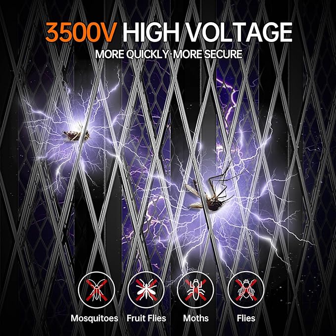 Electric Fly Swatter Bug Zapper Racket, 3500V Mosquito Killer with USB Rechargeable Flies Killer Pest Control Mosquito Zapper and Insect Catcher Racket for Indoor Home Backyard Patio Outdoor Camping