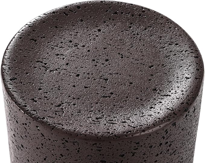 COSIEST Concrete Side Table, Set of 2 Round Outdoor Side Tables, Decorative Garden Stools for Indoor Outdoor, Accent Table Patio Side Table End Table w Spotted, Nesting, Brown