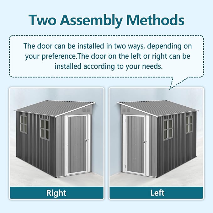 Lean Outdoor Storage Shed with 2 Adjustable Windows, 4x10 FT Heavy-Duty Outdoor Shed w/Reinforced Floor Fram and Lockable Door, Garden Tool Storage Cabinet for Backyard Garden Patio Lawn, Gray