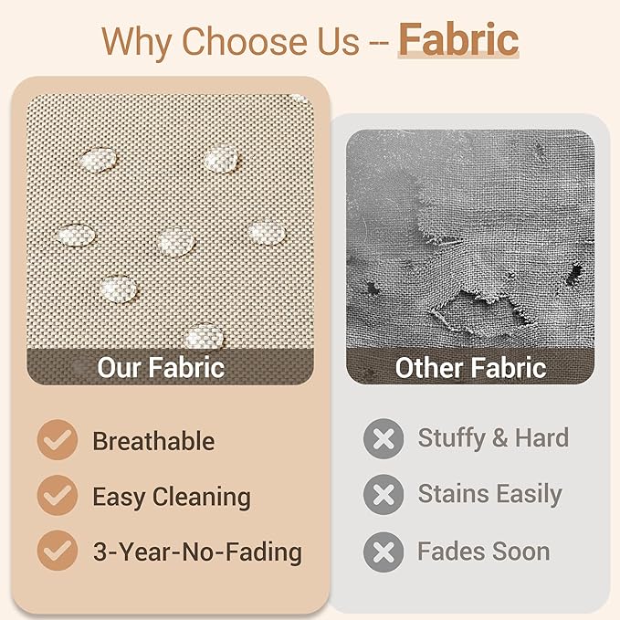 HOOOWOOO Outdoor Patio Bistro Set,3 Pieces Wicker Out Door Swivel Rocking Chair with Matching Side Table,Patio Furniture Sets,Beige