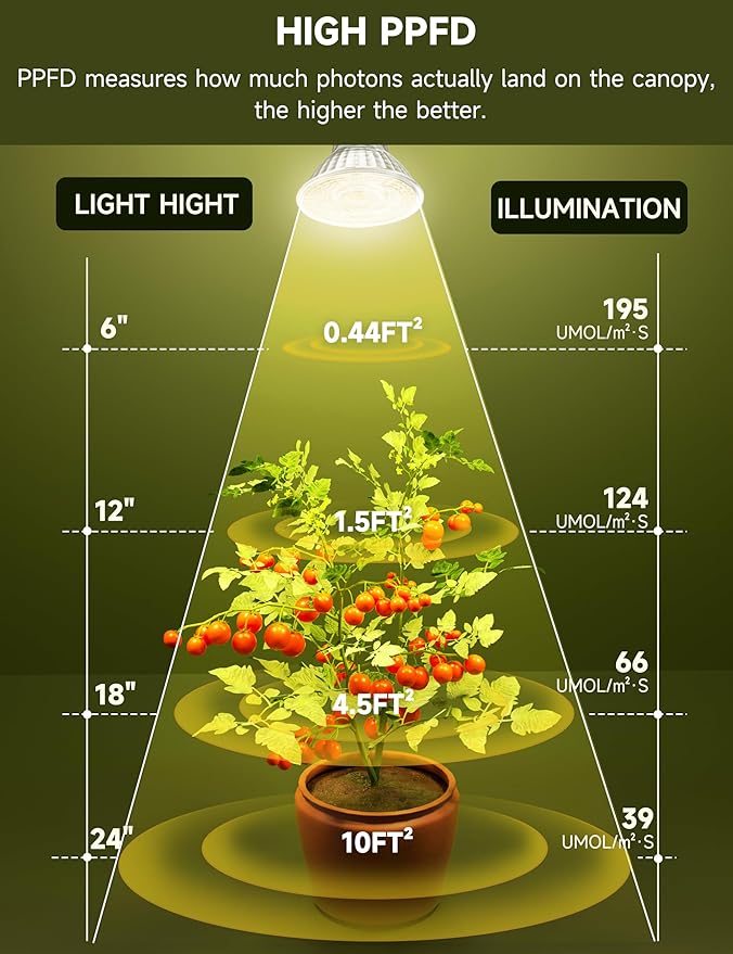 GU10 Grow Light Bulb, Full Spectrum Plant Grow Lights, Natural White 4000K Plant Light for Indoor Plants for Small Plant Pots, 6W LED Grow Light, Grow Lamp for Low Light Plants, 3 Pack