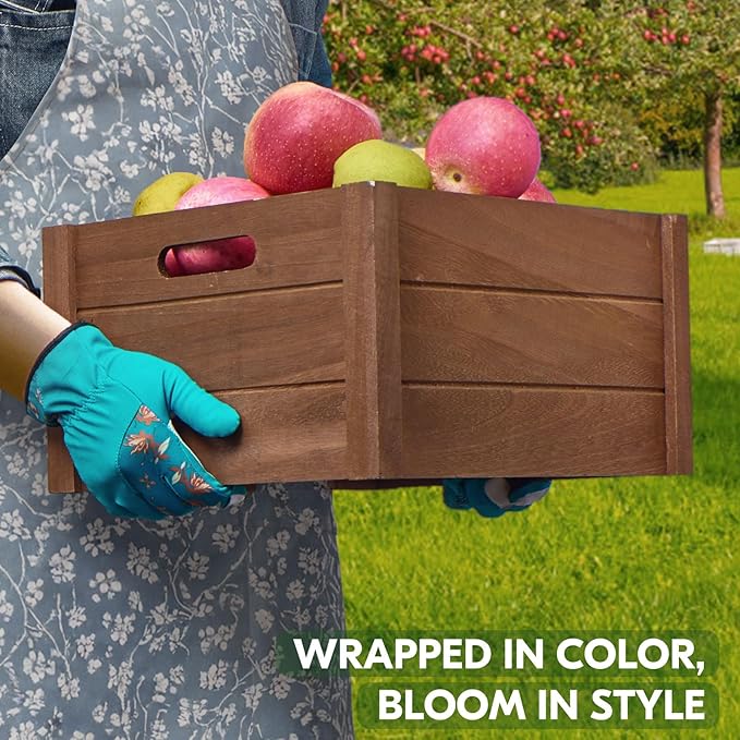 Vgo... Women Gardening Gloves Premium Goat Leather Work Gloves Thornproof for Pruning,Outdoor Activities(GA7454/GA3561)