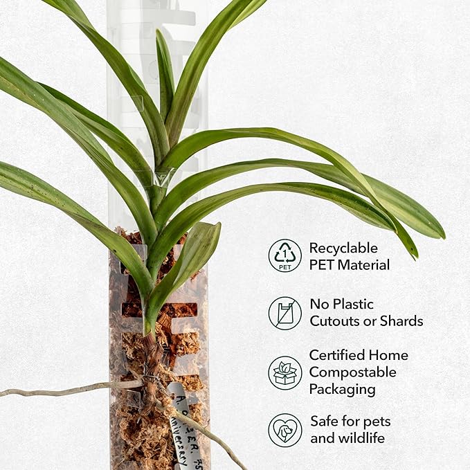 V3 Large GrowPole - Front Opening, Stackable Plastic Moss Poles for Climbing Plants, Monstera Plant Support-Plant Climbing Pole, DIY Plant Support, Works for Philodendron & Anthuriums - 5 Pcs