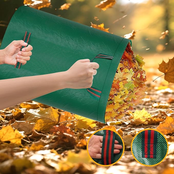 Reusable Yard Waste Bags, 72 Gallon Lawn Bags with Reinforced Handles, Ideal for Grass, Leaves, and Yard Waste - Durable and Garden Waste Bags, Collapsible Lawn Leaf Bag, Leaf Bag Stand Up.