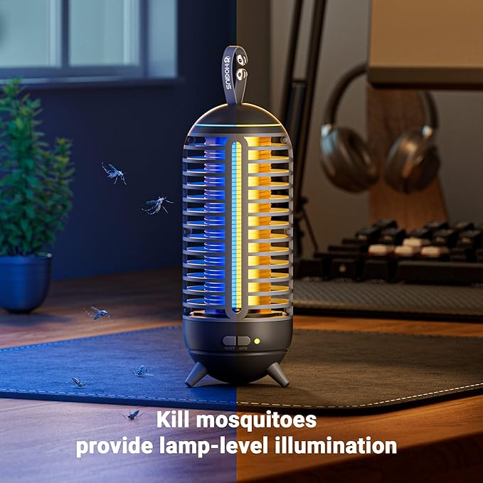 2 Pack Cordless Bug Zapper Outdoor & Fly Zapper Indoor & Wireless Mosquito Zapper Portable Camping Fly Trap 2500mAh Electric Ideal for Traps