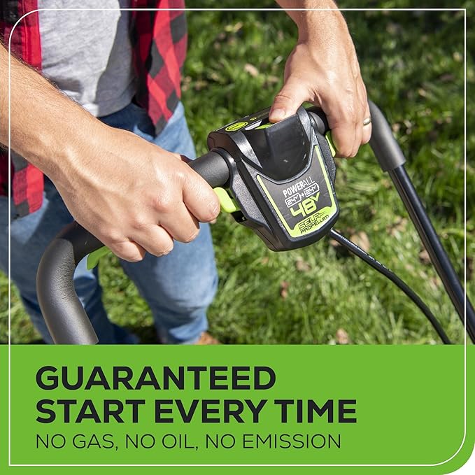 Greenworks 48V (2 x 24V) 20" Brushless Cordless (Push) Lawn Mower (LED Headlight), (2) 4.0Ah Batteries and Dual Port Rapid Charger Included (125+ Compatible Tools)