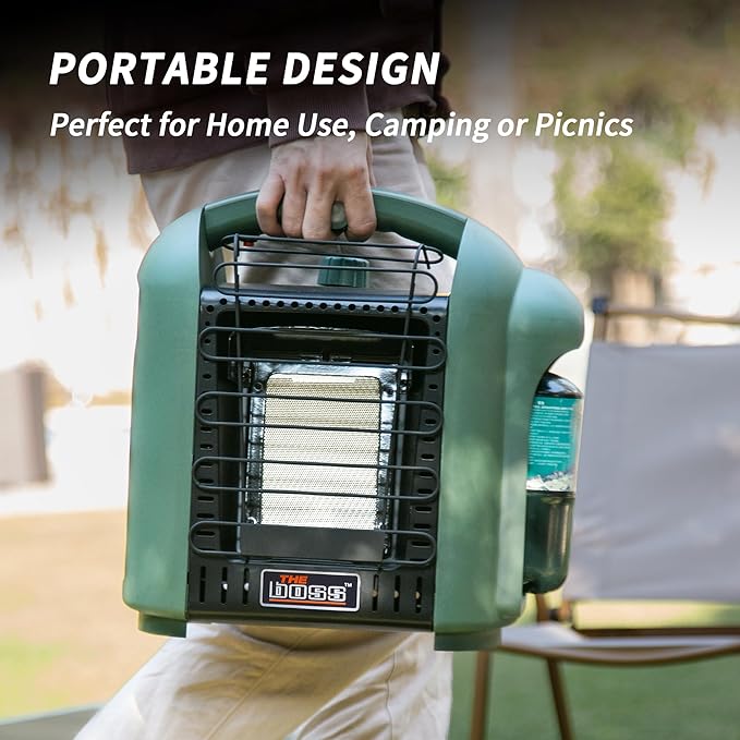 THE BOSS 6,000 BTU Propane Heater Indoor Outdoor Portable Heater Camping Propane Space Heater Outdoor