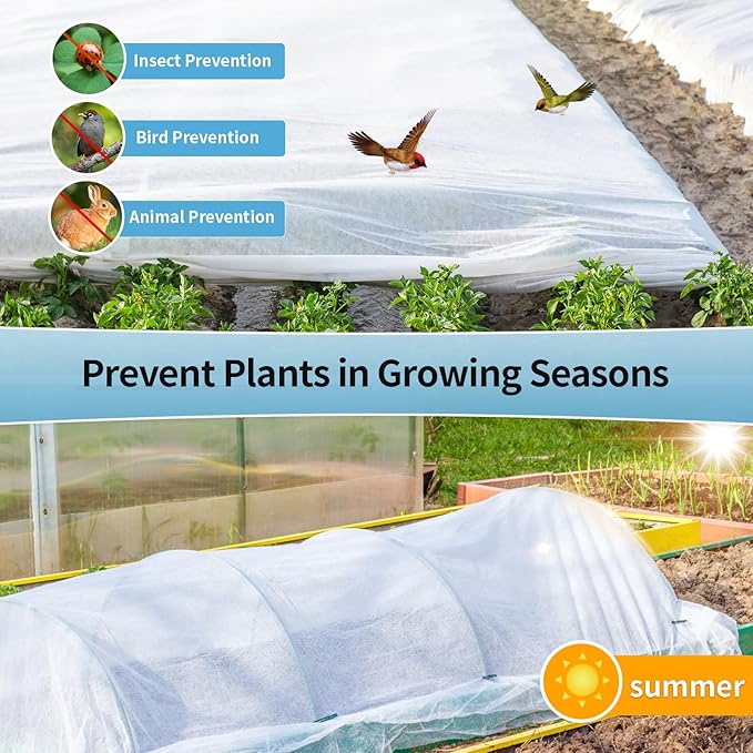 Insoma 1.1oz/yd Plant Covers Freeze Protection,10 * 30ft Floating Row Cover for Garden, Frost Plant Blanket for Winter Frost/Sun Pest Protection