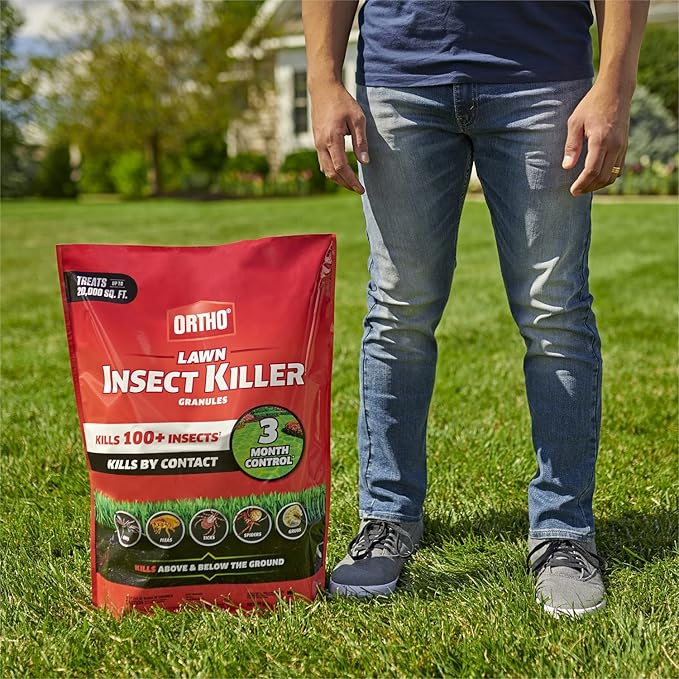 Ortho Lawn Insect Killer Granules: Treats up to 20,000 sq. ft., For Yard, Garden & Landscapes, Works on Listed Ants, Spiders, Fleas & Ticks, 20 lbs.
