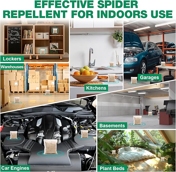 12 Pcs Peppermint Spider Repellent Indoor, Effective Spider Repellent for Indoor Outdoor, Spider Deterrent to Keep Spider, Rodent, Roaches Away from House Basement Garage Attic Human & Pet Safe