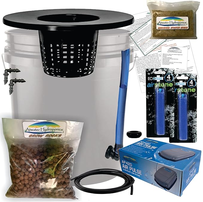 The Atwater HydroPod - DIY Add Your Own Bucket KIT - DWC Deep Water Culture Hydroponic Garden System - Bubble Bucket - No Nutrients, No pH Version - Bucket Not Included Save $$
