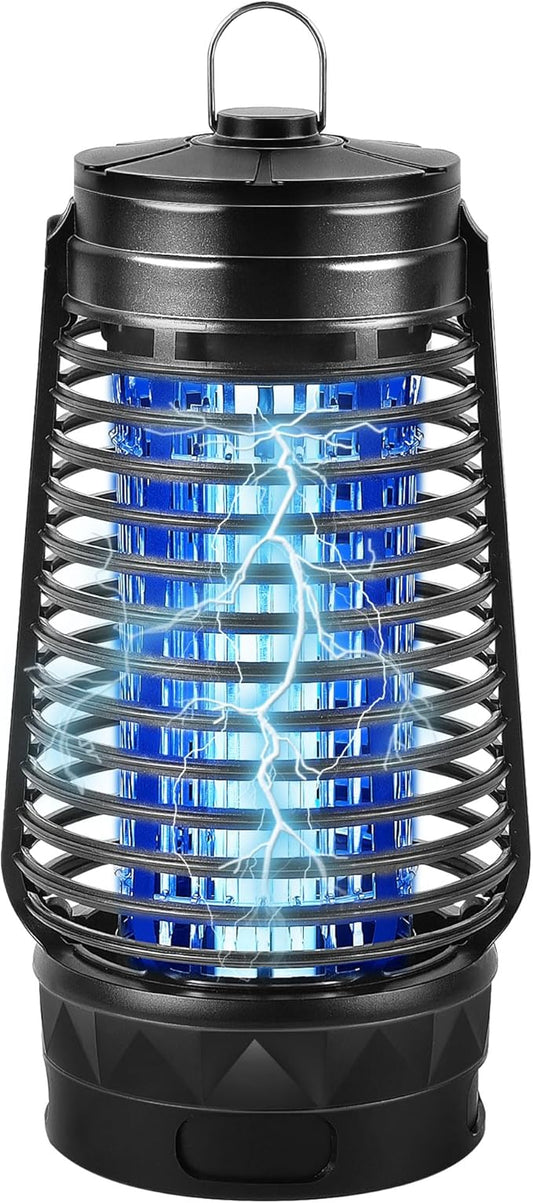 Lulu Home Bug Zapper, Plug-in Electric Mosquito Killer with Sticky Boards & 365nm Lamp Attracting Moths Gnats Flies, Plastic Insects Trap with Bulb Replacement for Indoor Hanging Use