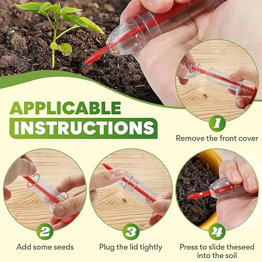 7 Pack Transplanting Dispenser,Sowing Seeds Dispenser,Handhold Seedlings Dibber,Practical Small Sowing Tools for Planting Vegetables and Flowers,Suitable for Greenhouses,Gardens,Lawns,Farmland