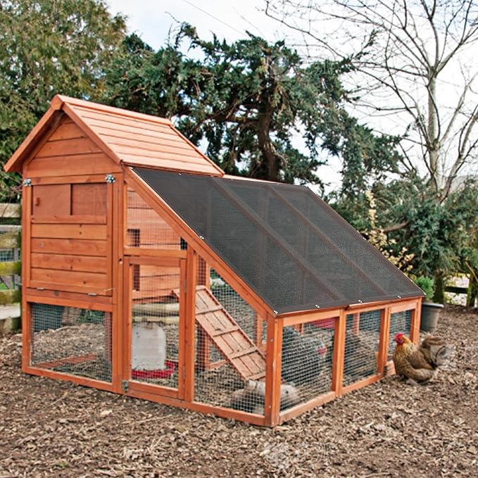 winemana 90% Shade Cloth, Dog Kennel Shade Cover, 6.6 x 6.6 FT Sturdy Durable Sunblock Shade Mesh Tarp with Grommets for Patio Plants Greenhouse Chicken Coop Porch